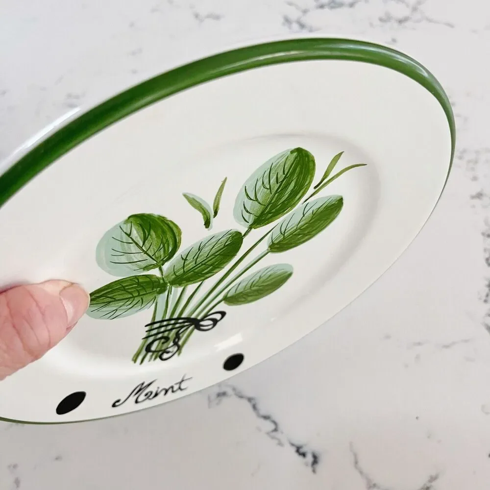 Made in Portugal Gold Creations 8” “Mint” Tidbit Dish